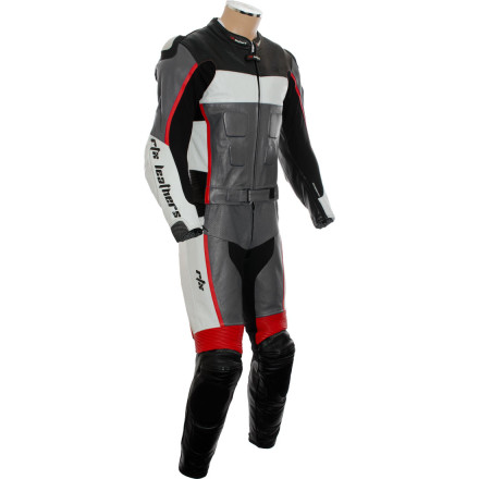 RTX GP Tech Grey Racing Leather Motorcycle Suit