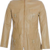 SALE - Ladies Beige Soft Leather Mid Length Coat