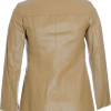 SALE - Ladies Beige Soft Leather Mid Length Coat