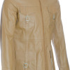 SALE - Ladies Beige Soft Leather Mid Length Coat