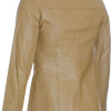 SALE - Ladies Beige Soft Leather Mid Length Coat