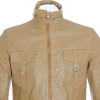 SALE - Ladies Beige Soft Leather Mid Length Coat