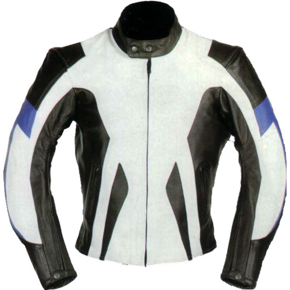 RTX Motocross White Leather Motorcycle Jacket
