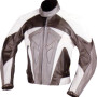 RTX Motocross Grey Leather Motorcycle Jacket