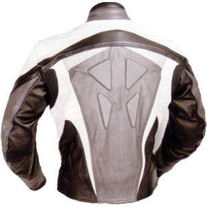 RTX Motocross Grey Leather Motorcycle Jacket