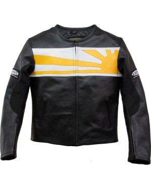 Nexx Unlimited Black & Yellow Motorcycle Leather Jacket 
