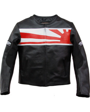Nexx Unlimited Black & Red Motorcycle Leather Jacket 