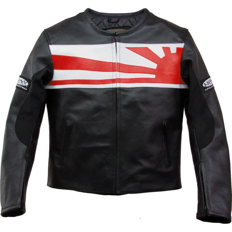 Nexx Unlimited Black & Red Motorcycle Leather Jacket 