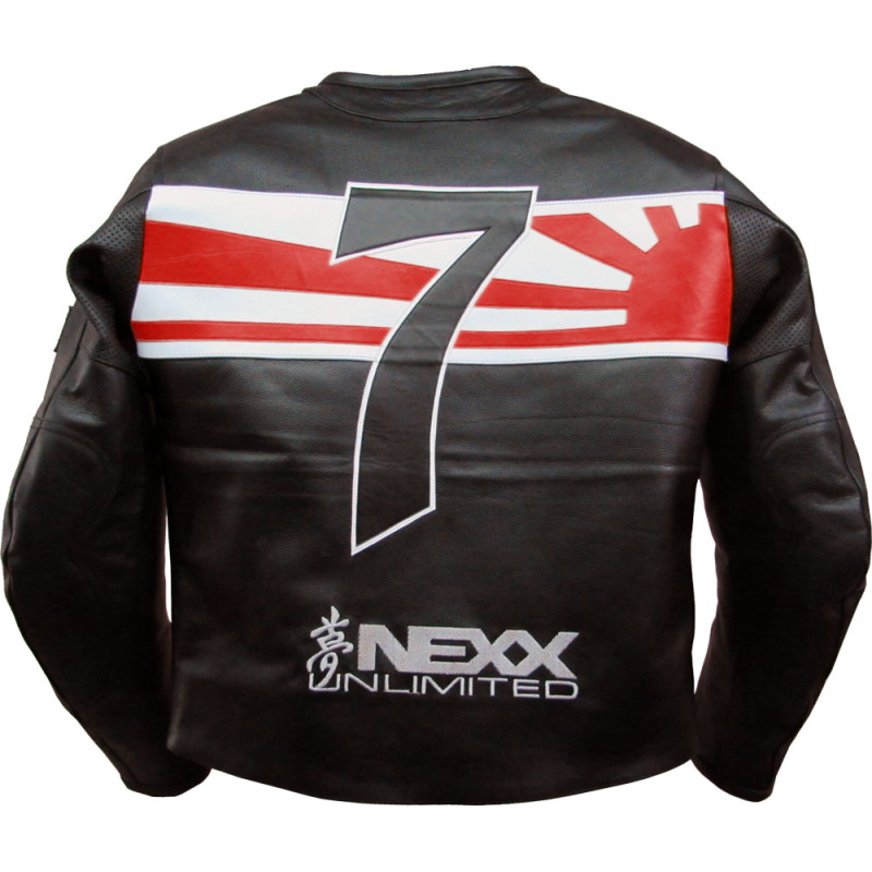 Nexx Unlimited Black & Red Motorcycle Leather Jacket 