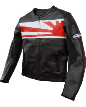 Nexx Unlimited Black & Red Motorcycle Leather Jacket 