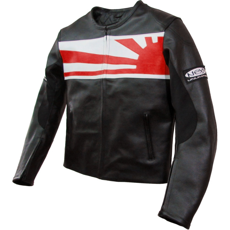 Nexx Unlimited Black & Red Motorcycle Leather Jacket 