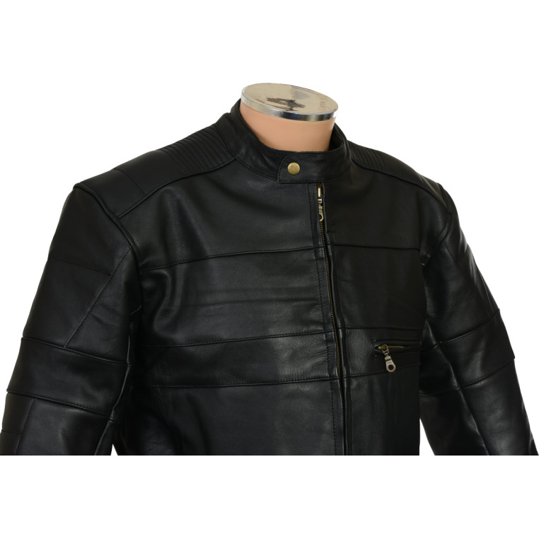 RTX Cruiser Vintage Black Leather Motorcycle  Jacket for Harley Style Biker