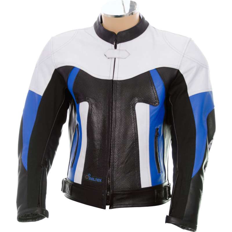 RTX TITAN Blue Motorcycle Leather Race Jacket