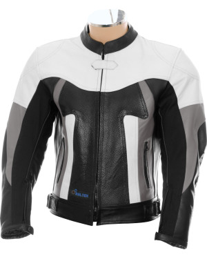 RTX TITAN Grey Motorcycle Leather Race Jacket