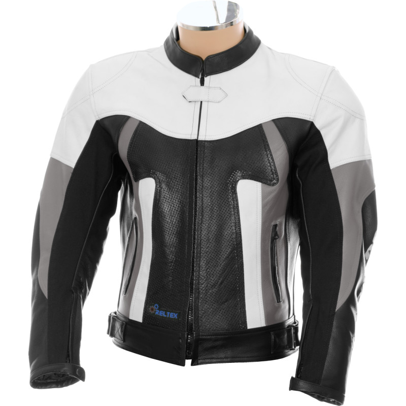 RTX TITAN Grey Motorcycle Leather Race Jacket