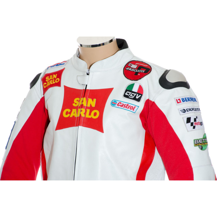 Marco Simoncelli Replica MotoGP Motorcycle Leather Biker Jacket