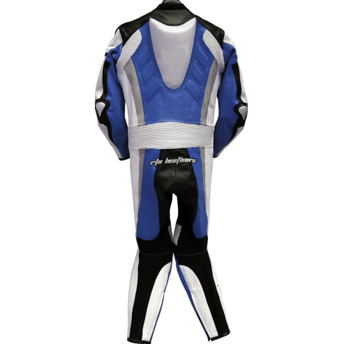 RTX Blue Spartan Sports Biker One Piece Leather Suit
