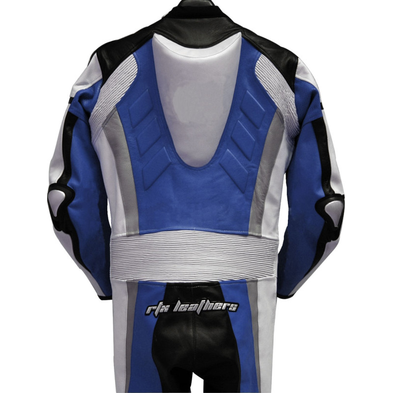 RTX Blue Spartan Sports Biker One Piece Leather Suit