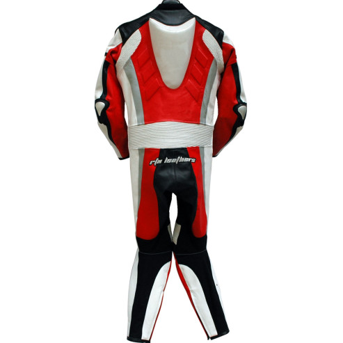 RTX Red Spartan Sports Biker One Piece Leather Suit