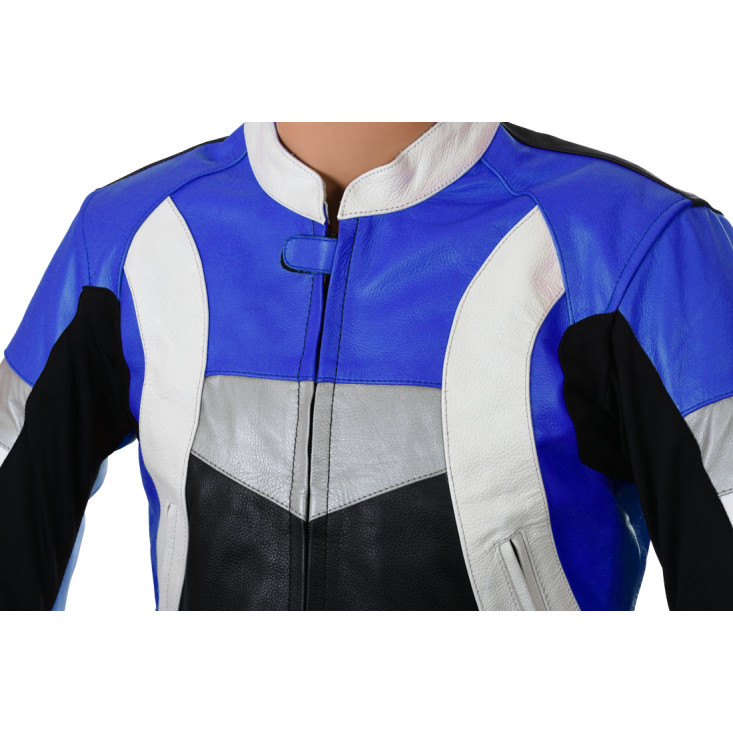 Violator Blue Premium Leather Motorcycle Jacket