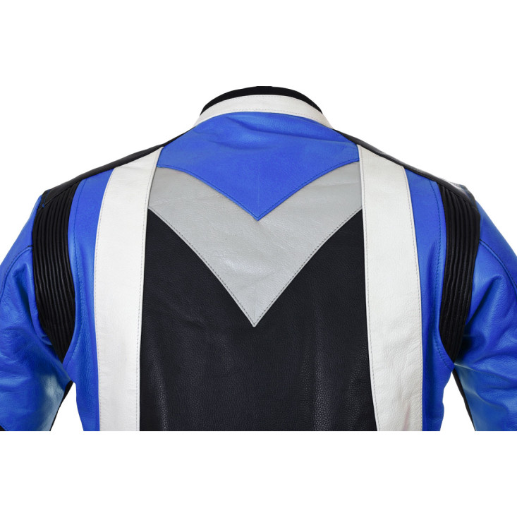 Violator Blue Premium Leather Motorcycle Jacket