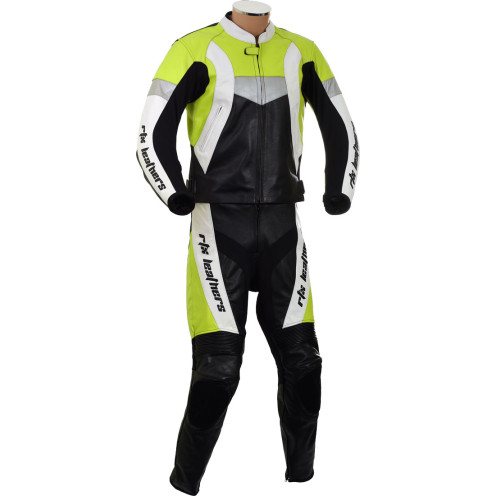 RTX Violator Floro Yellow Leather Motorcycle Suit