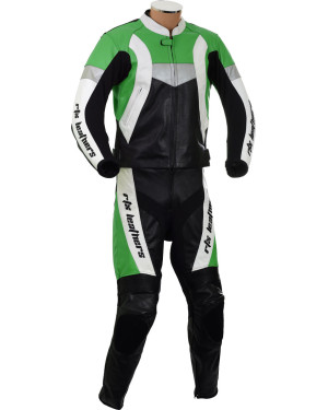 RTX Violator Kawasaki Green Leather Motorcycle Suit