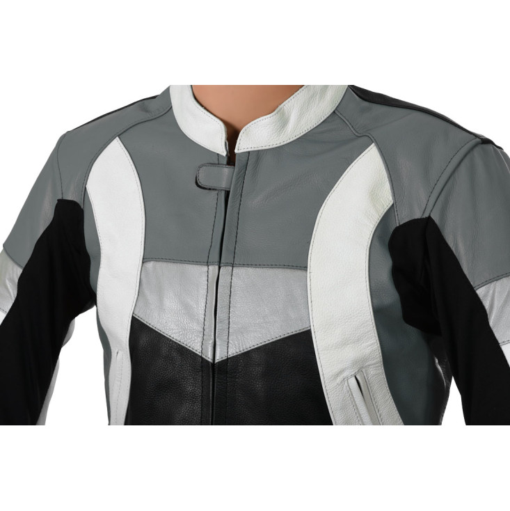RTX Violator Grey Motorcycle Leather Jacket