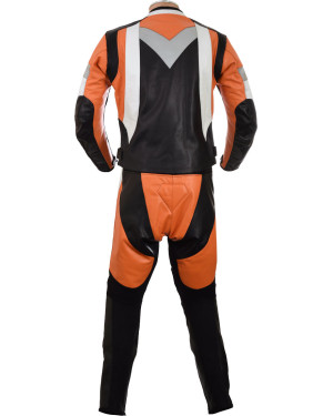 RTX Violator Orange Motorcycle Racing Leather Suit