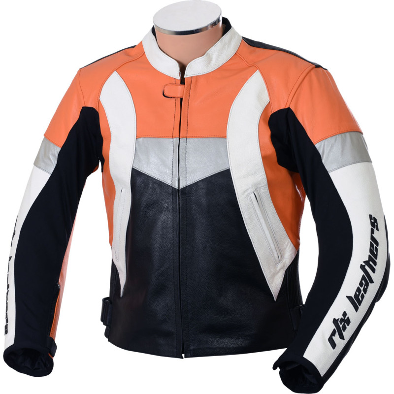 RTX Violator Orange Motorcycle Leather Jacket
