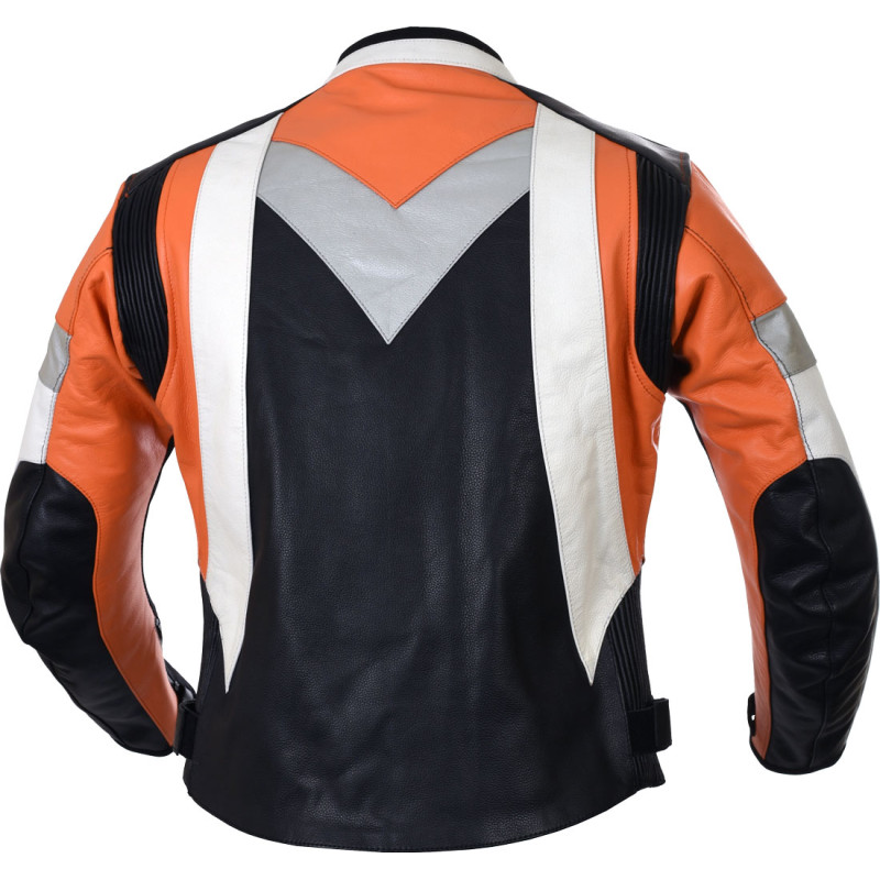 RTX Violator Orange Motorcycle Leather Jacket