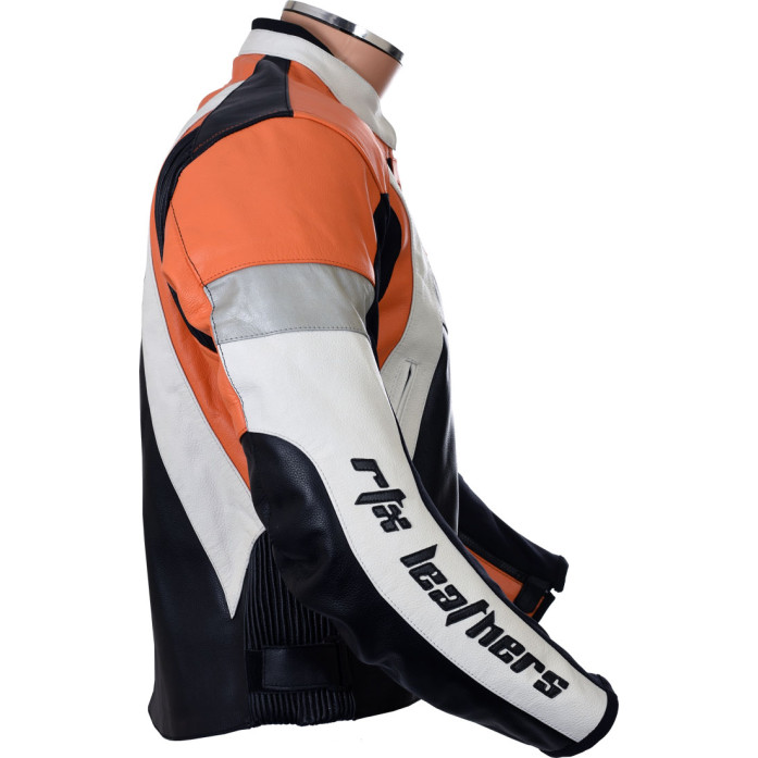 RTX Violator Orange Motorcycle Leather Jacket