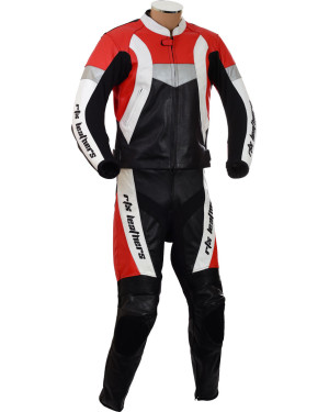 RTX Violator Red Track Day Leather Motorcycle Racing Suit