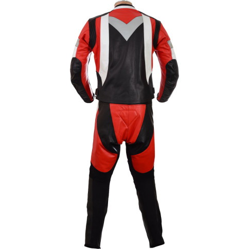RTX Violator Red Track Day Leather Motorcycle Racing Suit