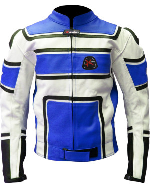 RTX X1 Sports Tourer Blue Leather Biker Jacket