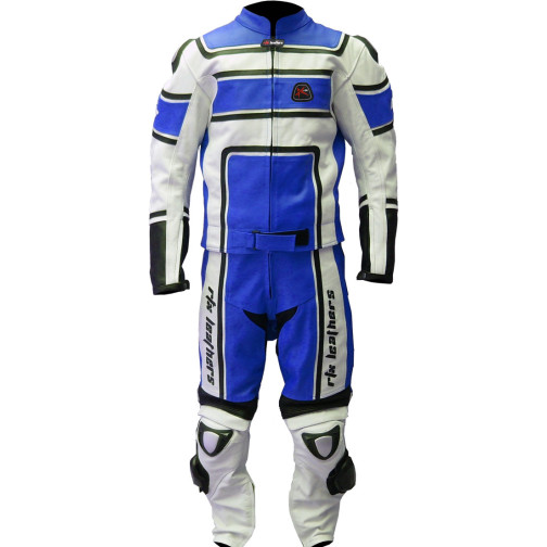 RTX X1 Supersport Blue Touring 2Pc Leather Biker SUIT