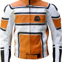 RTX X1 Sports Tourer Orange Leather Biker Jacket