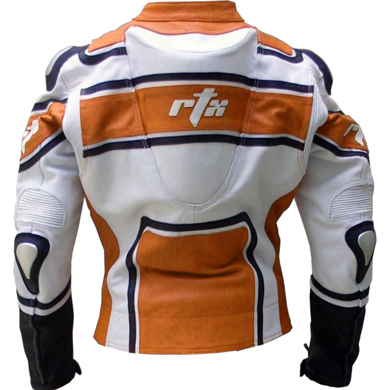RTX X1 Sports Tourer Orange Leather Biker Jacket
