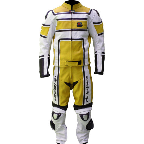 RTX X1 Supersport Yellow Touring 2Pc Leather Biker SUIT