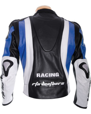 RTX Aero Evo Blue Leather Motorcycle Jacket