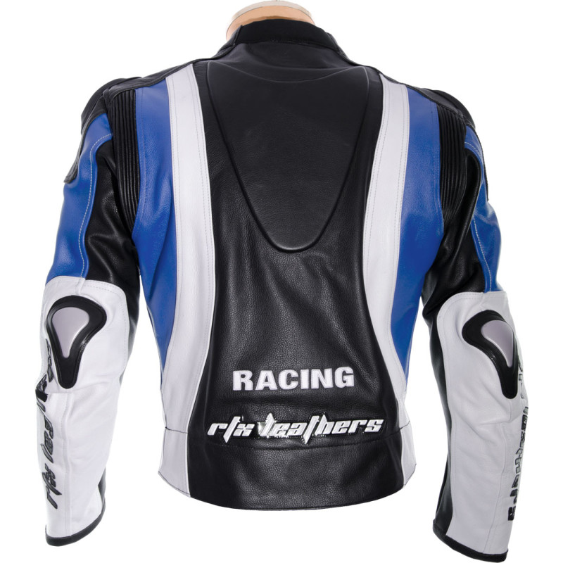 RTX Aero Evo Blue Leather Motorcycle Jacket