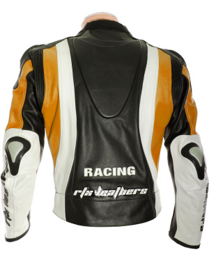 RTX Aero Evo Orange Leather Motorcycle Jacket