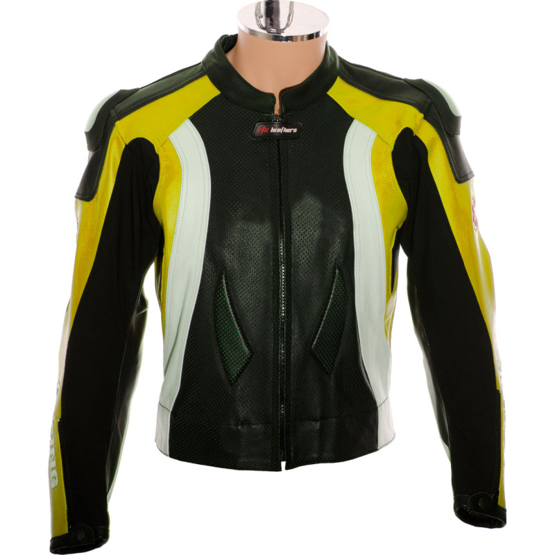 RTX Aero Evo Yellow Biker Leather Motorcycle Jacket
