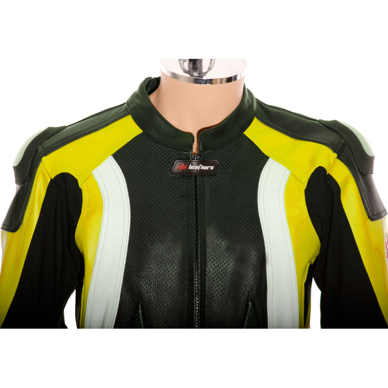 RTX Aero Evo Yellow Biker Leather Motorcycle Jacket