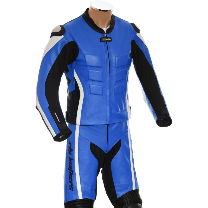 RTX Akira Blue CE Armour Leather Motorcycle SUIT