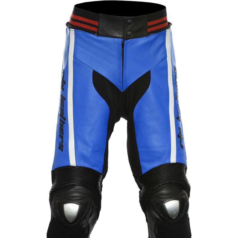 RTX Akira Blue Leather Motorcycle Trouser Pant 