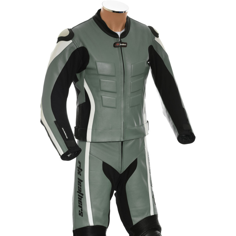 RTX Akira Grey CE Armour Leather Motorcycle SUIT