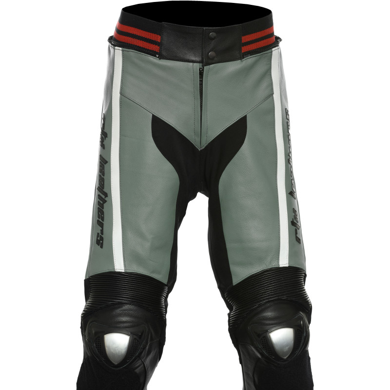 RTX Akira Grey Leather Motorcycle Trouser Pant 
