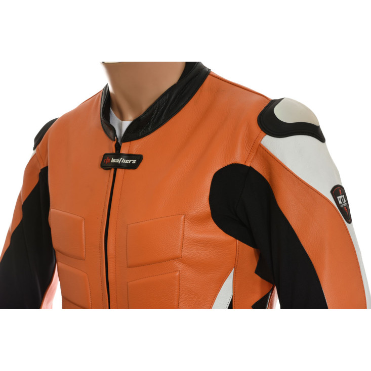 RTX AKIRA Orange Leather Motorcycle Biker Jacket