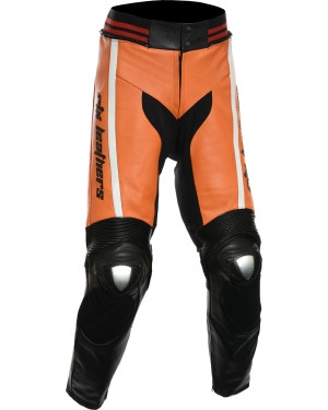 RTX Akira Orange Leather Motorcycle Trouser Pant 